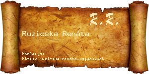 Ruzicska Renáta névjegykártya